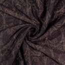 Burgundy Colour Bagru Dabu Hand Block Print Munga Feel Silk Fabric