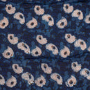 Indigo Colour Floral Jaal Block Print Cotton Modal Satin Fabric 42 inch Width 