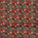 Maroon Colour Bagru Block Print Cotton Modal Satin Fabric 42 inch Width 