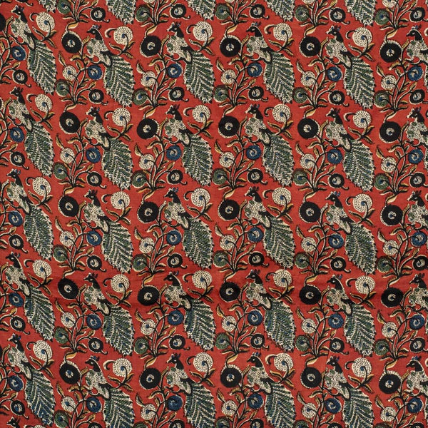 Maroon Colour Bagru Block Print Cotton Modal Satin Fabric 42 inch Width 