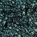 Carbon Black Colour Jawtha Block Print Cotton Modal Satin Fabric 
