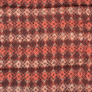 Brick Colour Bagru Block Print Cotton Modal Satin Fabric 