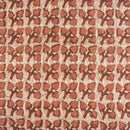 Brown Colour Dabu Print Chikan Inspired Machine Embroidered Cotton Fabric 42 inch Width