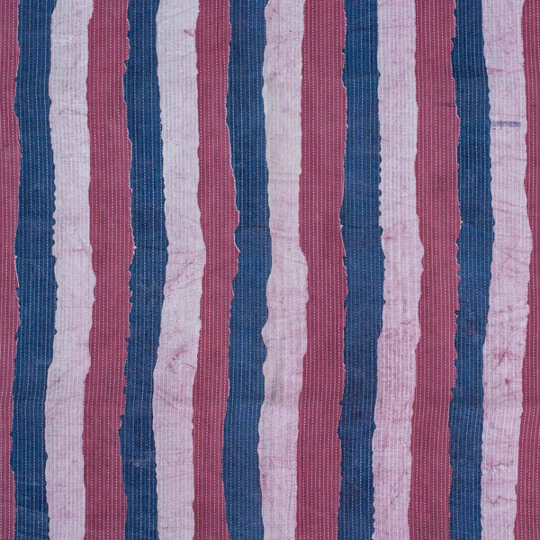 Multi Colour Dabu Kantha Cotton Fabric 42 inch Width