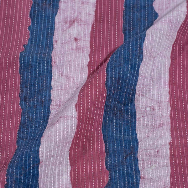 Multi Colour Dabu Kantha Cotton Fabric 42 inch Width