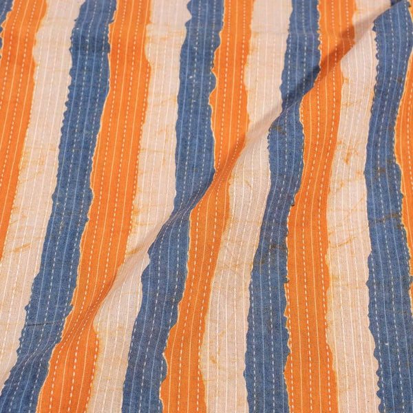 Multi Colour Dabu Kantha Cotton Fabric 42 inch Width