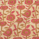 Off White  Colour Dabu Kantha Cotton Fabric 42 inch Width