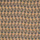Off White Colour Peacock Motif Print Kantha Cotton Fabric 42 inch Width