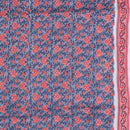 Blue Grey Colour Floral Jaal Print Mal Cotton Fabric With One Side Border 42 inch Width