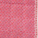 Pink Colour Floral Jaal Print Mal Cotton Fabric With One Side Border 42 inch Width