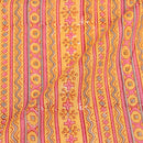 Yellow Colour All Over Border Print Mal Cotton Fabric With One Side Border 42 inch Width
