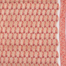 Beige Colour Paisley Print Mal Cotton Fabric With One Side Border 42 inch Width