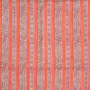 Peach Pink Colour All Over Border Print Mal Cotton Fabric With One Side Border 42 inch Width