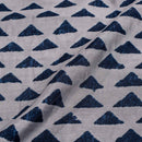 Grey Colour Geometric Print Poly Muslin Fabric 40 inch Width