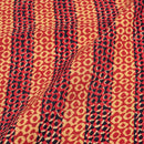 Poppy Red Colour Geometric Print Rayon Fabric With One Side Border 40 inch Width