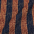 Blue Colour Geometric Print Rayon Fabric With One Side Border 40 inch Width