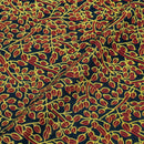 Black Colour Floral Jaal Print Rayon Fabric With One Side Border 40 inch Width