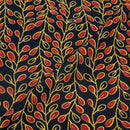 Navy Blue Colour Floral Jaal Print Rayon Fabric With One Side Border 40 inch Width
