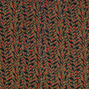 Navy Blue Colour Floral Jaal Print Rayon Fabric With One Side Border 40 inch Width