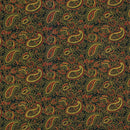 Bottle Green Colour Paisley Print Rayon Fabric With One Side Border 40 inch Width