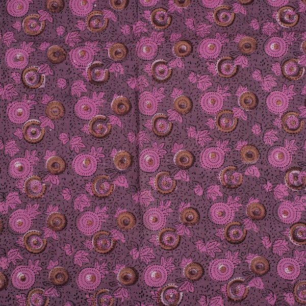 Lavender Colour Bagru Print Jawatha Cotton Fabric