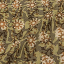Olive Colour Bagru Kalamkari Print Jawatha Cotton Fabric 