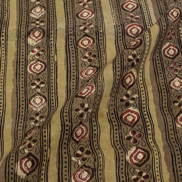 Olive Green Colour Jawatha Dabu Cotton Fabric