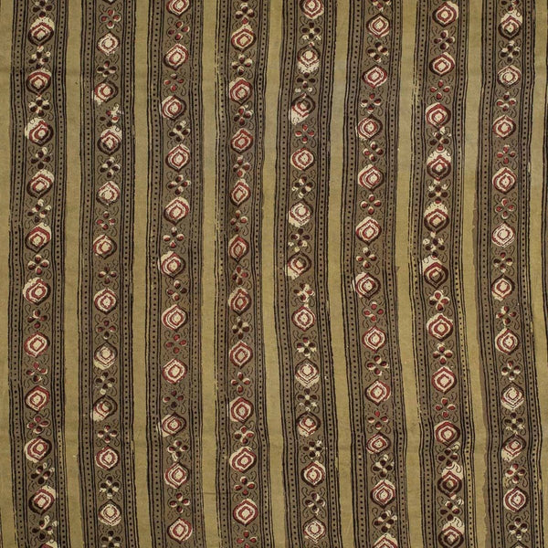 Olive Green Colour Jawatha Dabu Cotton Fabric