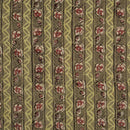 Olive Green Colour Jawatha Dabu Theme Cotton Fabric