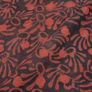 Brick Colour Dabu Print Cotton Satin Fabric 42 inch Width