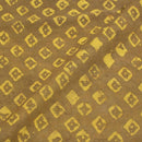 Mustard Olive Colour Dabu Print Cotton Satin Fabric 42 inch Width