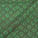 Moss Green Colour Dabu Print Cotton Satin Fabric 42 inch Width