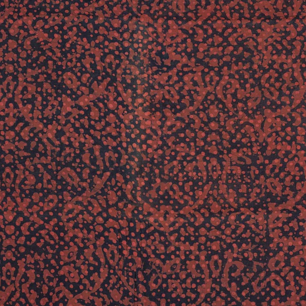 Brick Colour Dabu Print Cotton Satin Fabric 42 inch Width