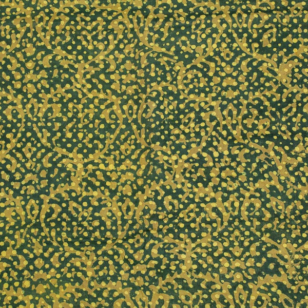 Bottle Green Colour Dabu Print Cotton Satin Fabric 42 inch Width
