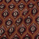 Brown Colour Leaves Print Slub Rayon Fabric 40 inch Width