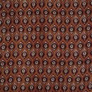 Brown Colour Leaves Print Slub Rayon Fabric 40 inch Width