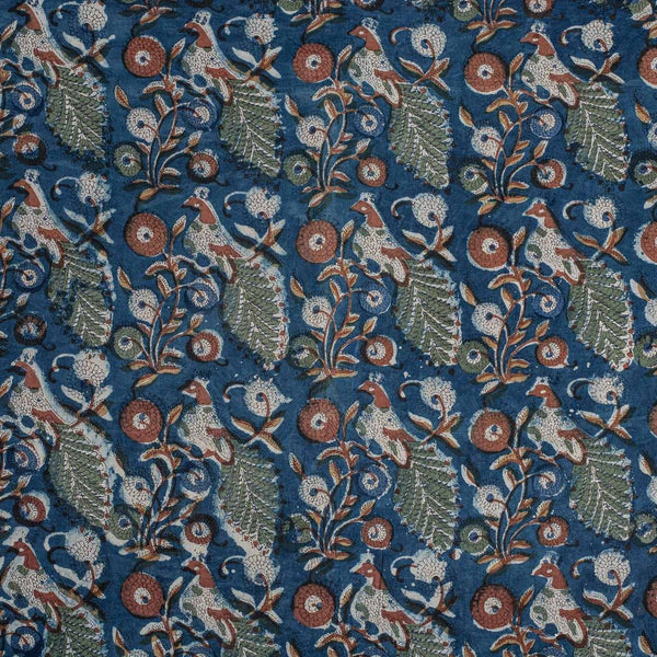 Blue Colour Floral Print Jawatha Cotton Fabric 