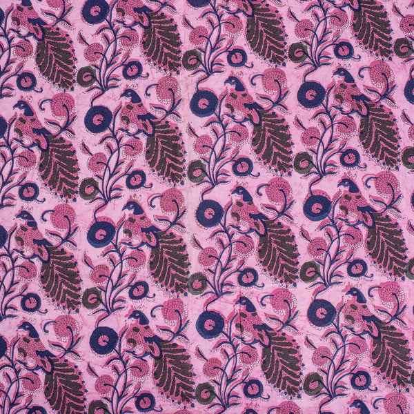 Pink Colour Floral Print Jawatha Cotton Fabric 