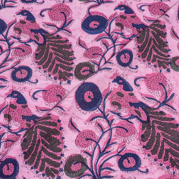Pink Colour Floral Print Jawatha Cotton Fabric 