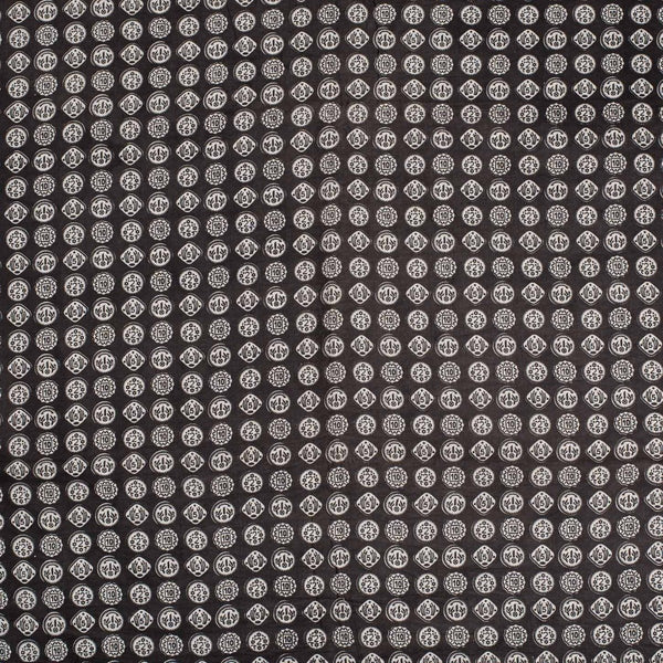Grey Colour Quirky Print Jawtha Cotton Fabric 42 inch Width