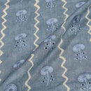 Grey Colour Digital Print Schiffli Cut Work Cotton Fabric 38 inch Width
