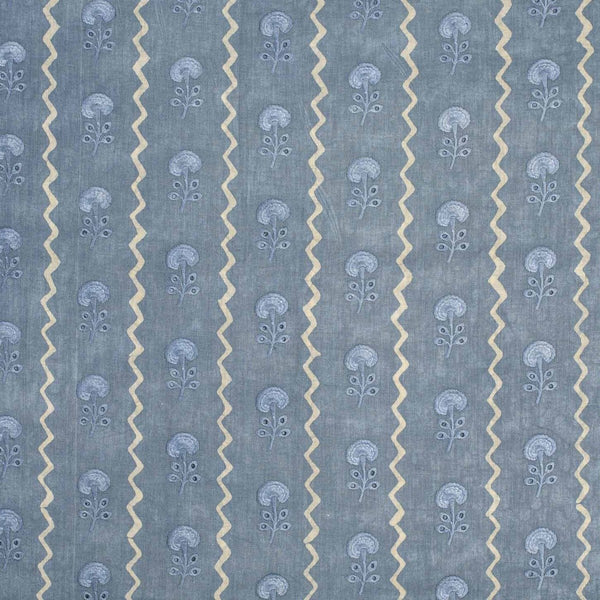 Grey Colour Digital Print Schiffli Cut Work Cotton Fabric 38 inch Width