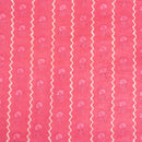 Pink Colour Digital Print Schiffli Cut Work Cotton Fabric 38 inch Width