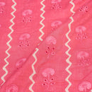 Pink Colour Digital Print Schiffli Cut Work Cotton Fabric 38 inch Width