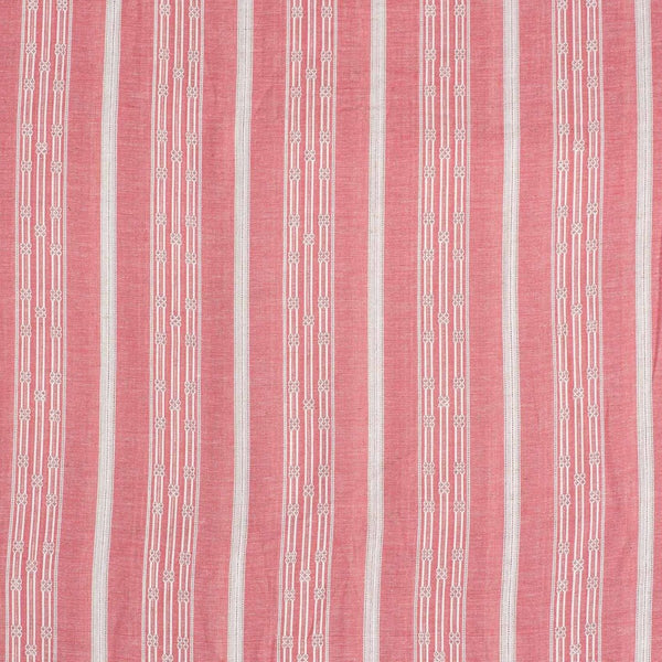 Carrot Pink Colour Jacquard Cotton Linen Fabric 