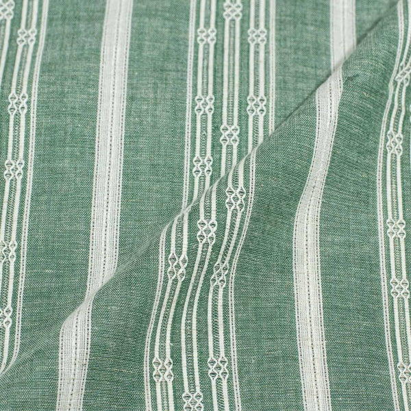 Shale Green Colour Jacquard Cotton Linen Fabric 